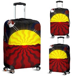 Aboriginal Luggage Covers, Aboriginal Lives Matter Flag Sun Dot Painting