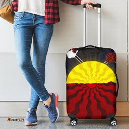 Aboriginal Luggage Covers, Aboriginal Lives Matter Flag Sun Dot Painting