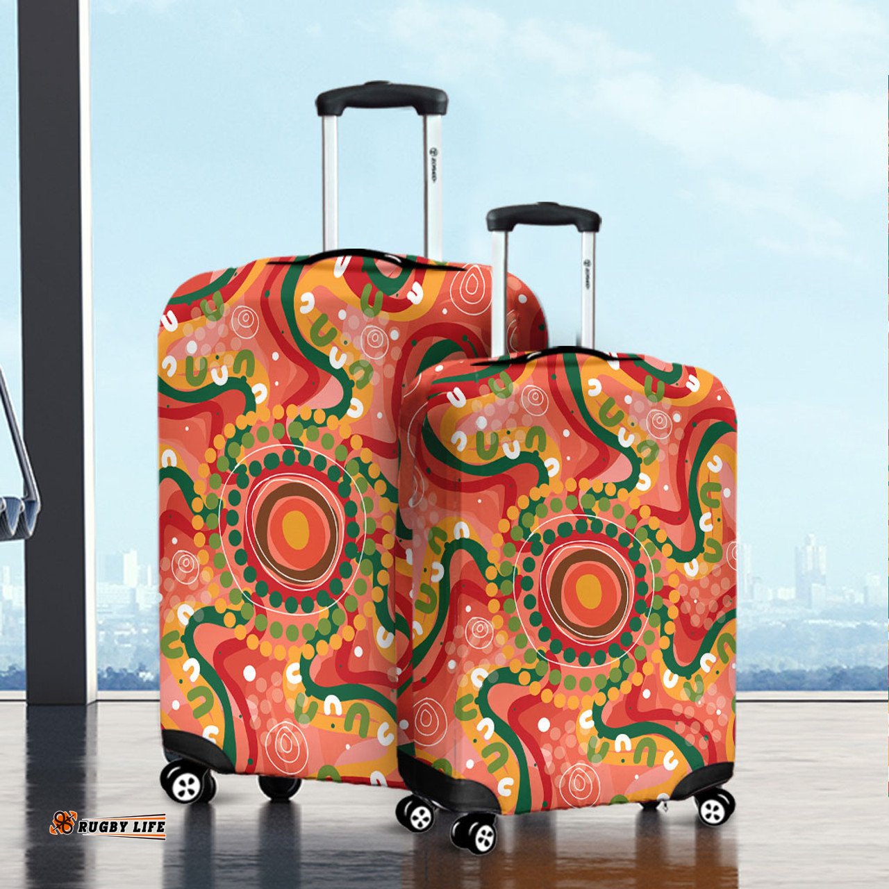 Australia Aboriginal Aboriginal Art Style Abstract Luggage Cover