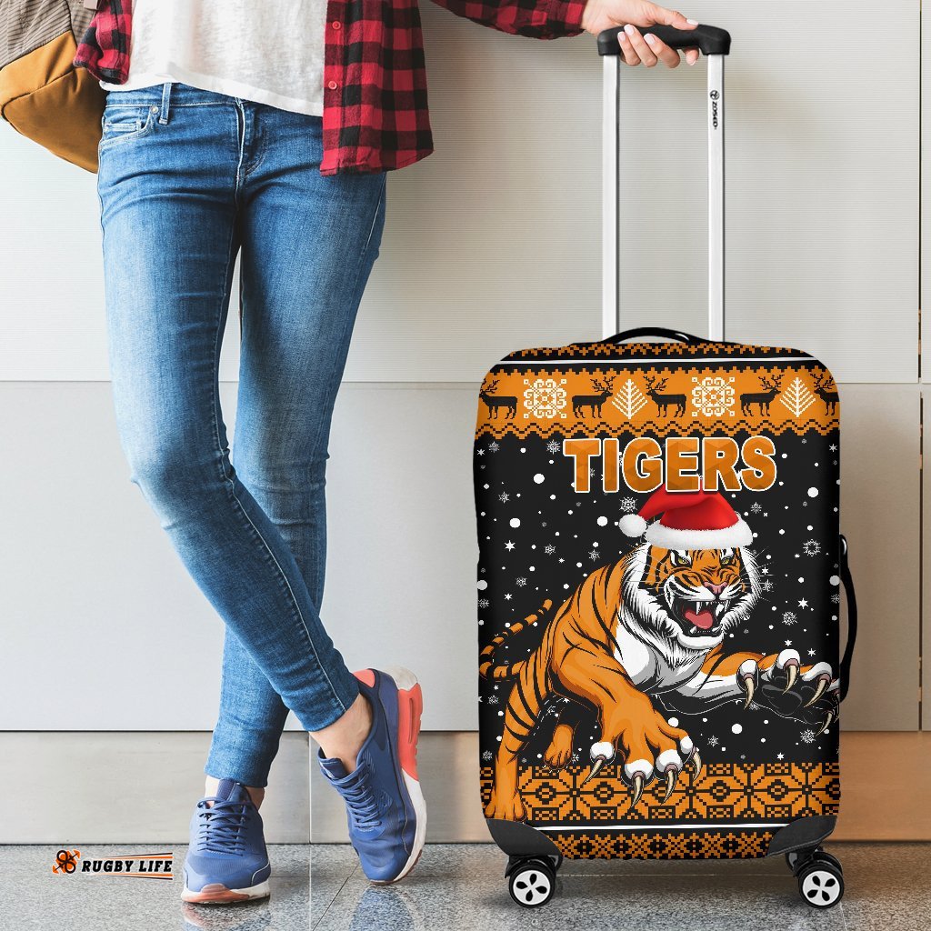 Wests Christmas Luggage Covers Tigers Unique Vibes Black