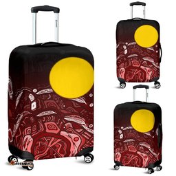 Aboriginal Luggage Cover Red Landscape