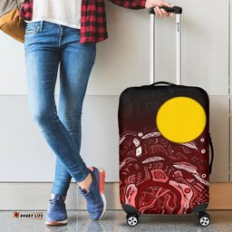 Aboriginal Luggage Cover Red Landscape
