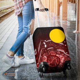 Aboriginal Luggage Cover Red Landscape
