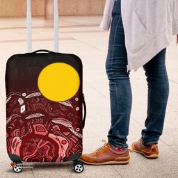 Aboriginal Luggage Cover Red Landscape