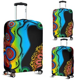 Luggage Cover Aboriginal Luggage Cover Blue Dream