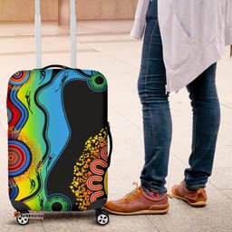 Luggage Cover Aboriginal Luggage Cover Blue Dream