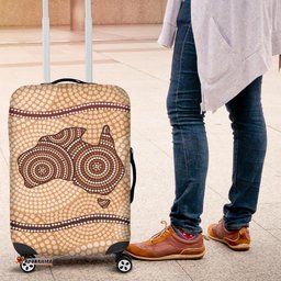 Luggage Cover - Aboriginal Dot Painting Suitcase Australia Map