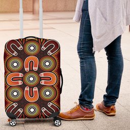 ABoriginal Luggage Covers Aboriginal Dot Painting Flowers Style