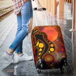 Aboriginal Luggage Covers Australia Indigenous Flag Circle Dot Painting Art Golden