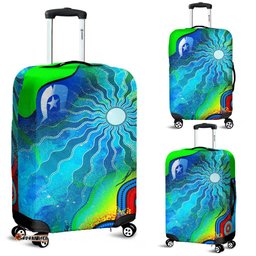 Luggage Cover Torres Strait Islanders Flag with Aboriginal Patterns Suit Case Cover