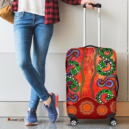 Aboriginal Luggage Covers Aussie Indigenous Patterns Orange