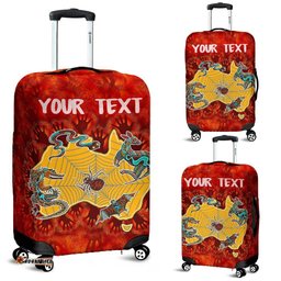 Custom Aboriginal Luggage Covers Australia Map Hand Patterns Spider Web