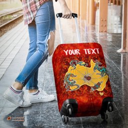 Custom Aboriginal Luggage Covers Australia Map Hand Patterns Spider Web