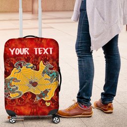 Custom Aboriginal Luggage Covers Australia Map Hand Patterns Spider Web