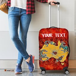 Custom Aboriginal Luggage Covers Australia Map Hand Patterns Spider Web