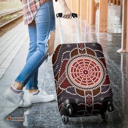 Luggage Cover - Aboriginal Dot Painting Suitcase Ver03