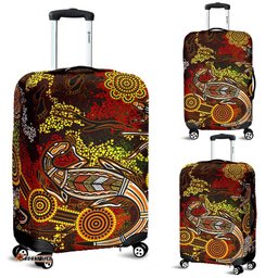 Aboriginal Luggage Covers, Kangaroo and Lizard Dot Painting Art