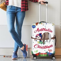 Australia Christmas Luggage Covers White Merry Christmas