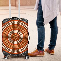 Luggage Cover - Aboriginal Dot Painting Suitcase Ver05