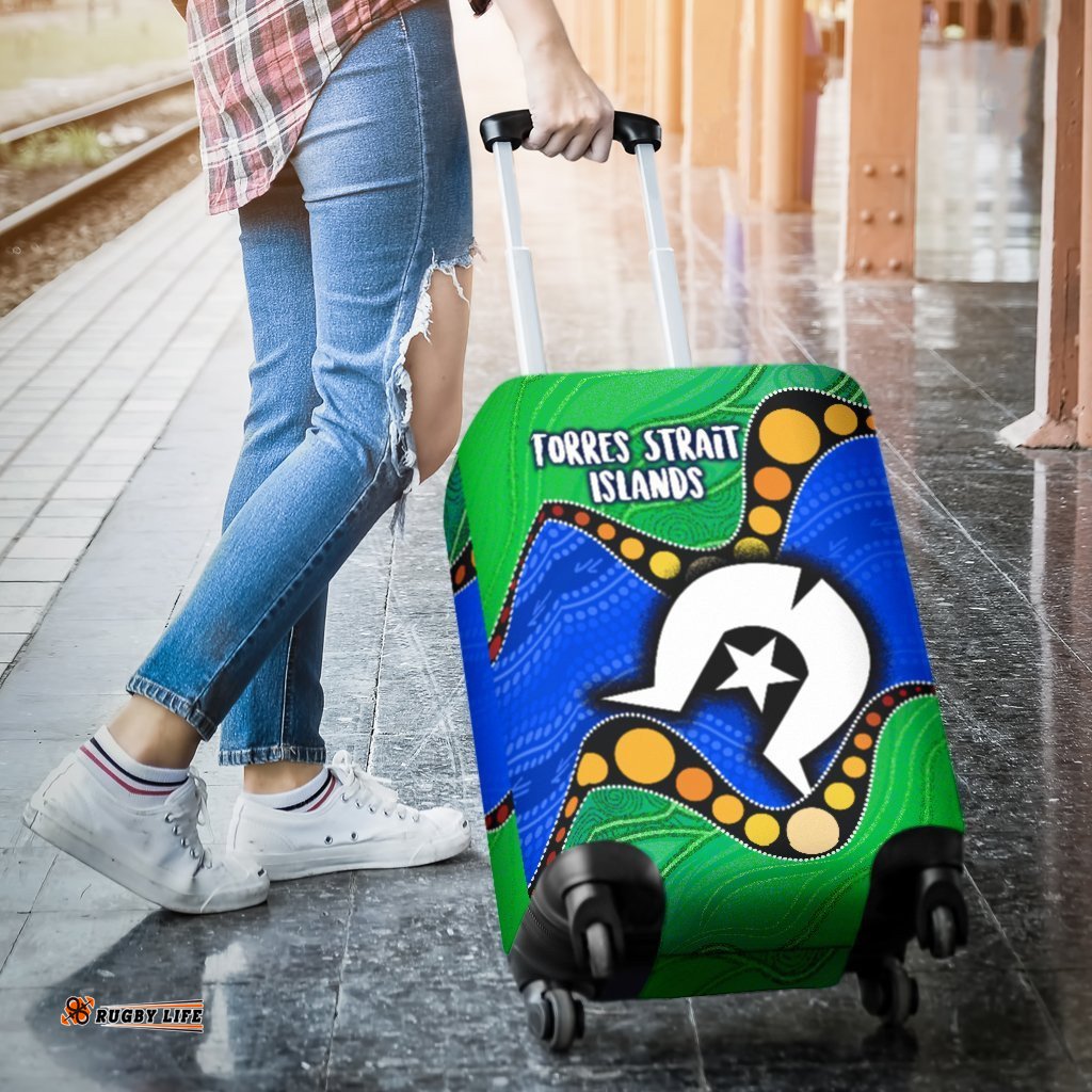 Torres Strait Islands Luggage Covers Flag with Aboriginal Patterns