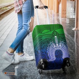Torres Strait Islanders Luggage Cover Turtle and Dhari Mask