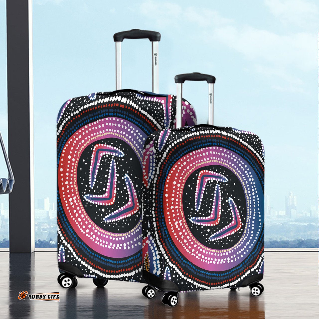 Australia Aboriginal Aboriginal Boomerang Dot Art Luggage Cover