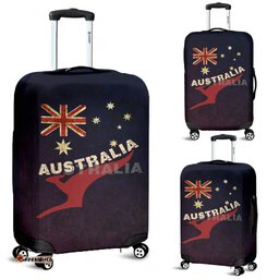 Luggage Cover - Aus Flag Suitcase Kangaroo Vintage
