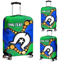 Custom Torres Strait Islands Luggage Covers Flag with Aboriginal Patterns