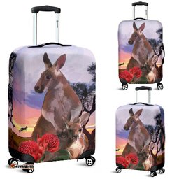 Luggage Cover - Kangaroo Suitcase Waratah Sunset Ver04