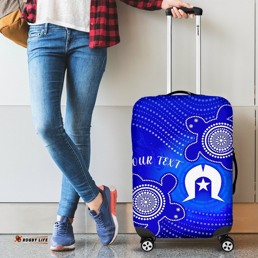 Custom Torres Strait Islanders Luggage Covers Torres Symbol With Indigenous Turtle
