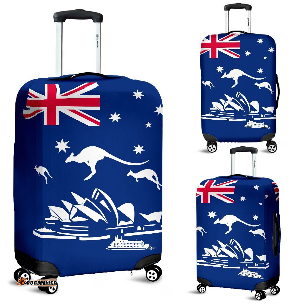 Luggage Cover - Opera Sydney Suitcase Aus Flag Kangaroo