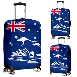 Luggage Cover - Opera Sydney Suitcase Aus Flag Kangaroo