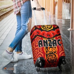 Anzac Lest We Forget Poppy Luggage Covers New Zealand Maori Silver Fern - Australia Aboriginal NO.1