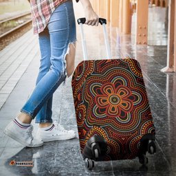 ABoriginal Luggage Covers Aboriginal Dot Painting Flowers Style Ver02
