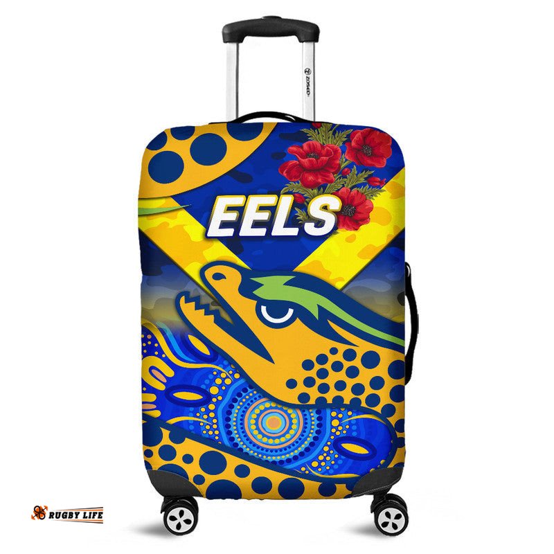 Parramatta Eels ANZAC Luggage Cover Indigenous Vibes Blue