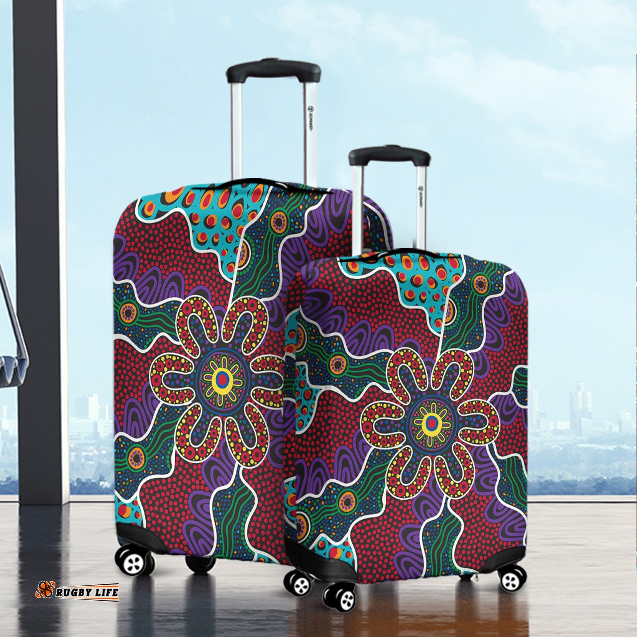 Australia Aboriginal Aboriginal Dot Art Color Inspired Luggage Cover