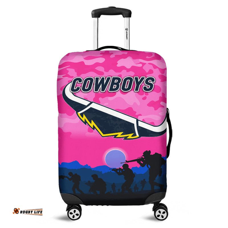 North Queensland Cowboys ANZAC Luggage Cover Simple Style Pink
