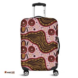 Australia Aboriginal Aboriginal Inspired With Pink Background Luggage Cover