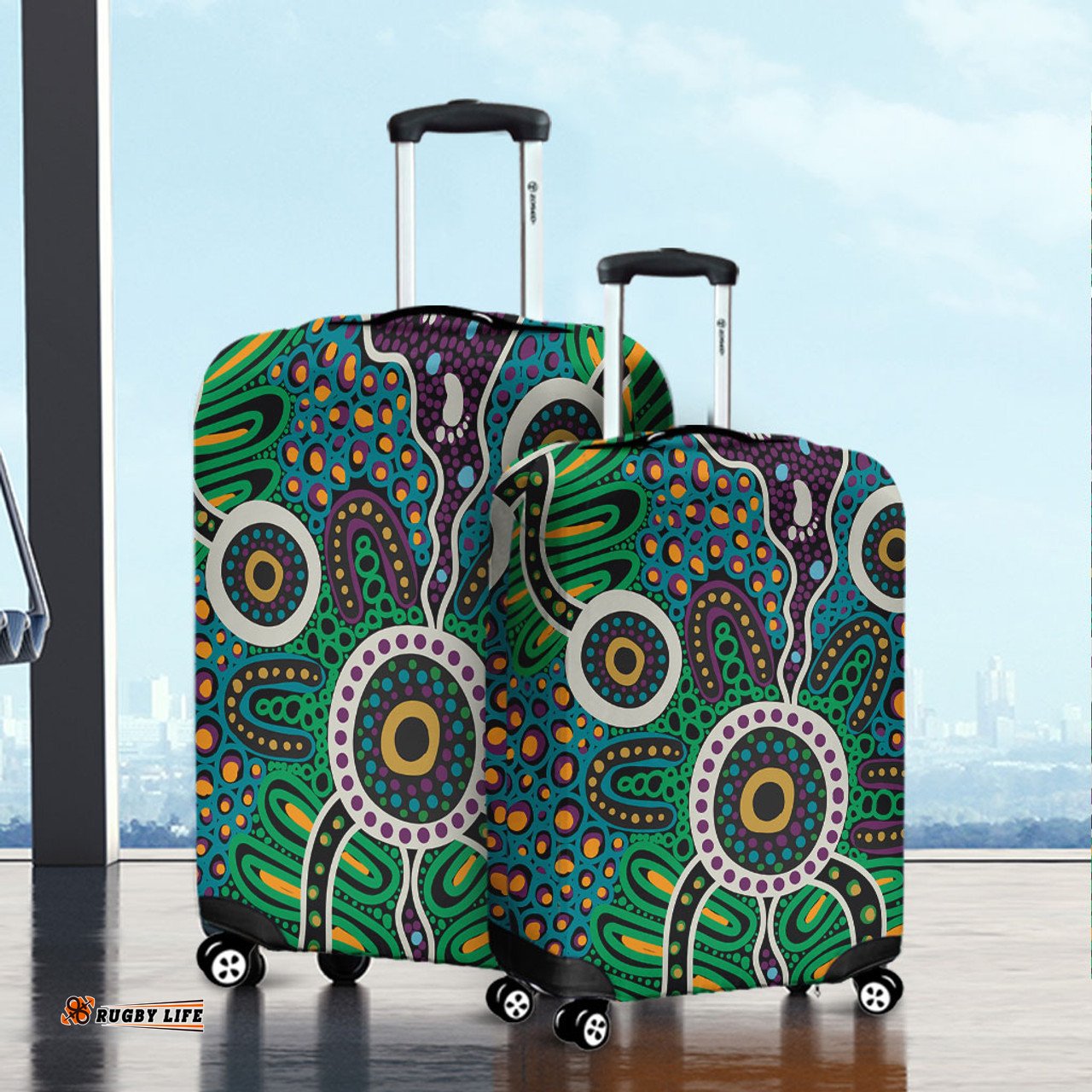 Australia Aboriginal A Dot Painting In The Style Of Indigenous Australian Art Luggage Cover