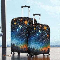 Australia Aboriginal Aboriginal Dot Painting Dreamtime Story Of A Night Sky Luggage Cover