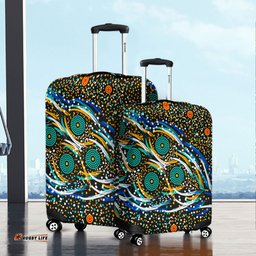 Australia Aboriginal Color Dot Dreamtime Luggage Cover