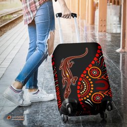 Aboriginal Luggage Covers Aboriginal Lizard With Dot Painting Patterns