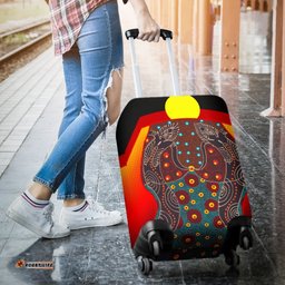 Luggage Cover Aboriginal Sublimation Dot Pattern Style Red
