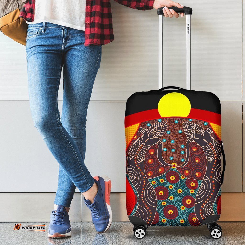 Luggage Cover Aboriginal Sublimation Dot Pattern Style Red