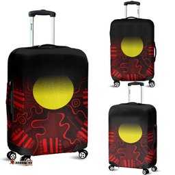 Aboriginal Luggage Covers Indigenous Flag Grunge Style