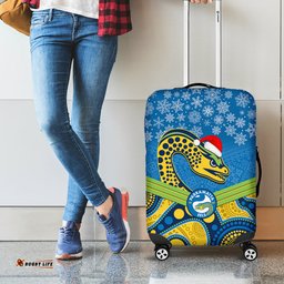 Parramatta Eels Rugby Christmas Luggage Cover Merry Xmas Mix Aboriginal Art