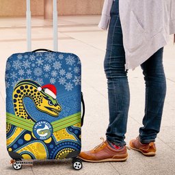Parramatta Eels Rugby Christmas Luggage Cover Merry Xmas Mix Aboriginal Art