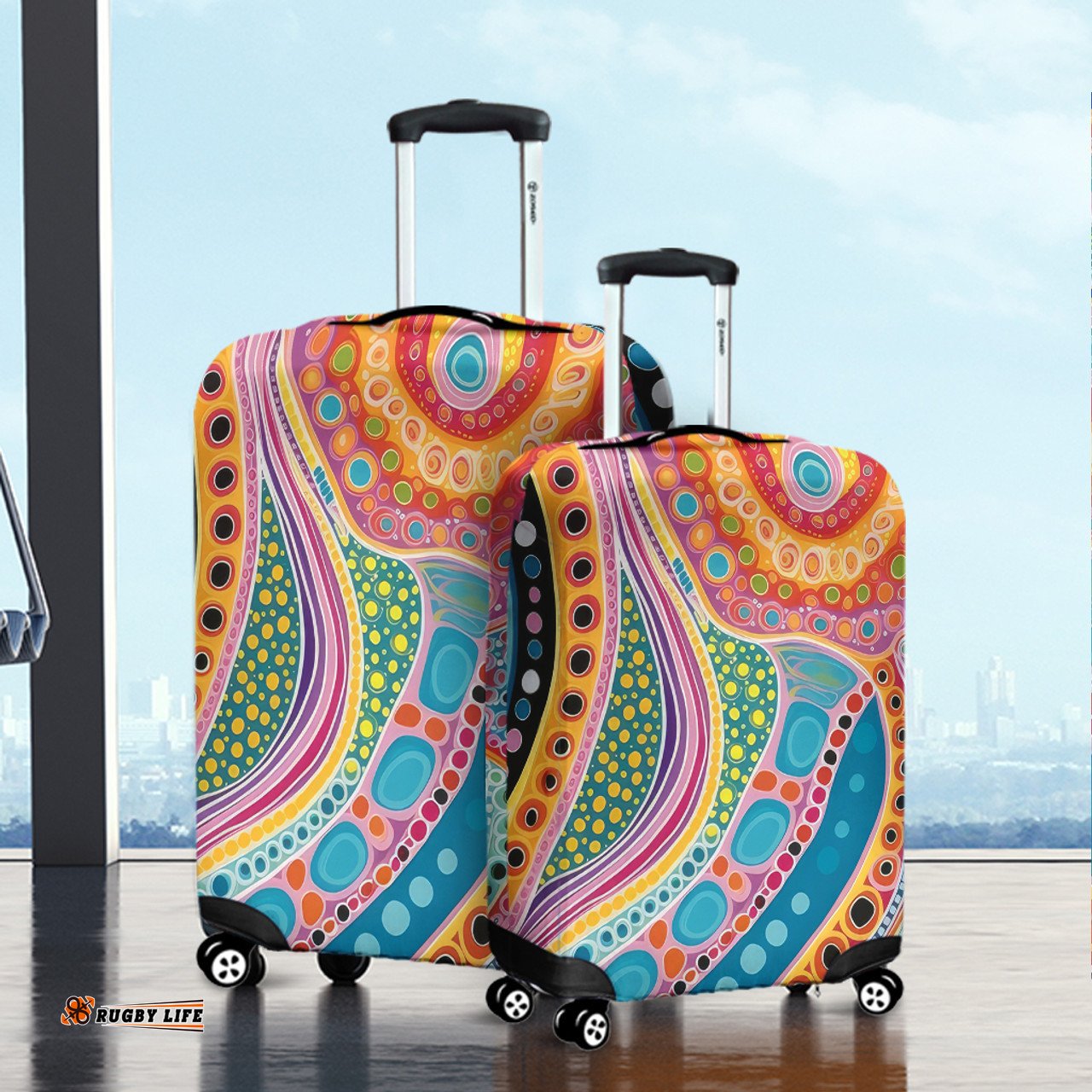 Australia Aboriginal Aboriginal Colourful Dots Art Inspired Luggage Cover