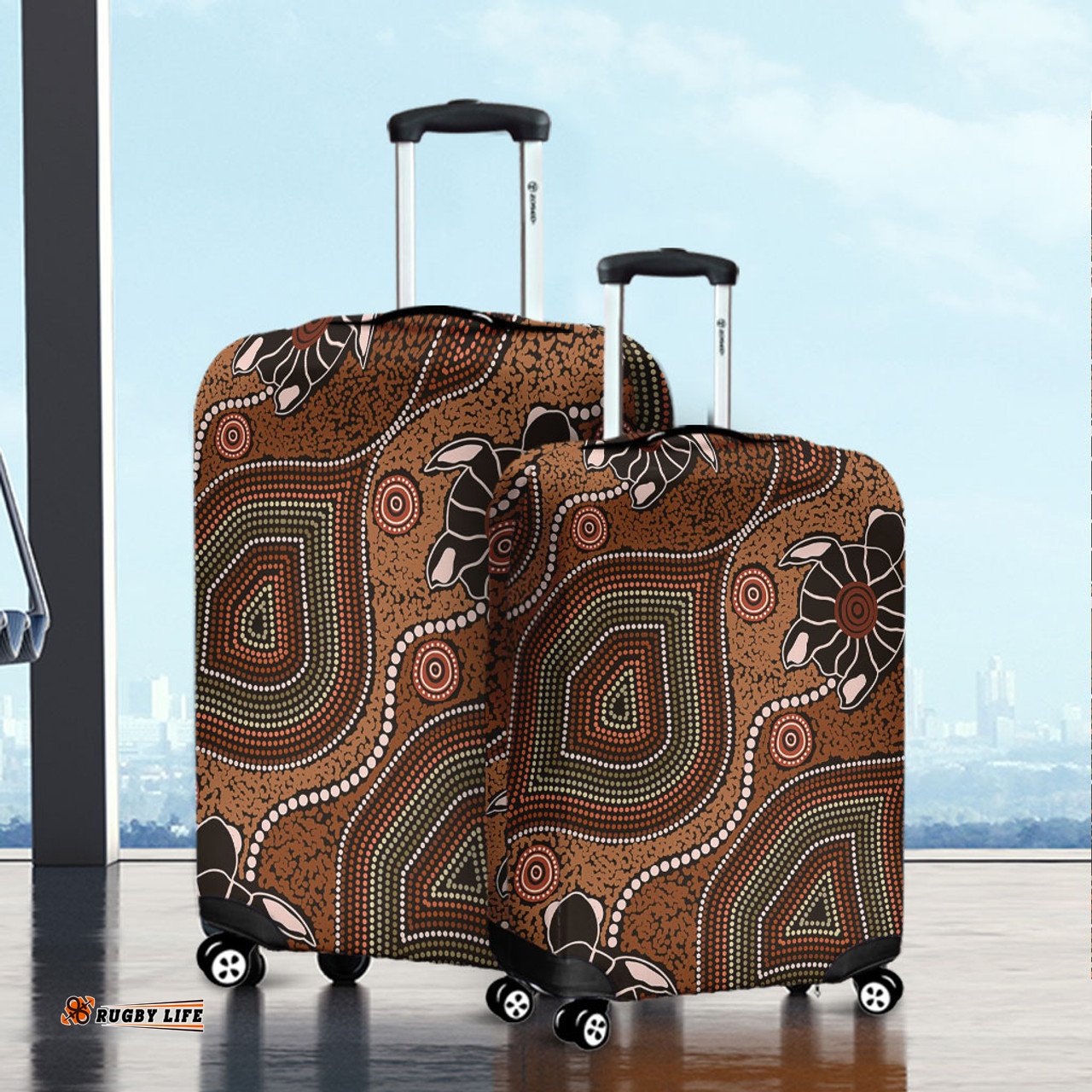 Australia Aboriginal Aboriginal Turtle Art Background Luggage Cover