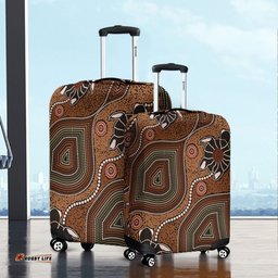 Australia Aboriginal Aboriginal Turtle Art Background Luggage Cover
